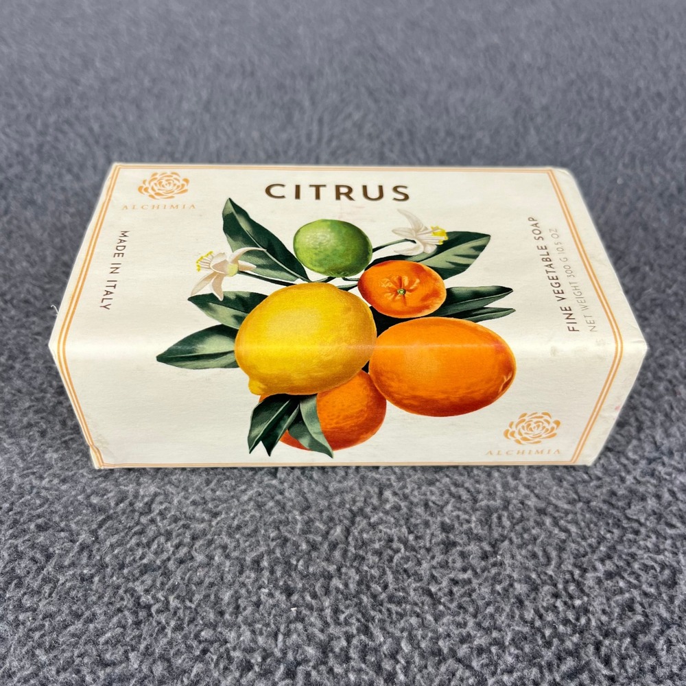 Alchimia Citrus Agrumes Vegetable Soap 10.5 oz Made in Italy Large Bar New